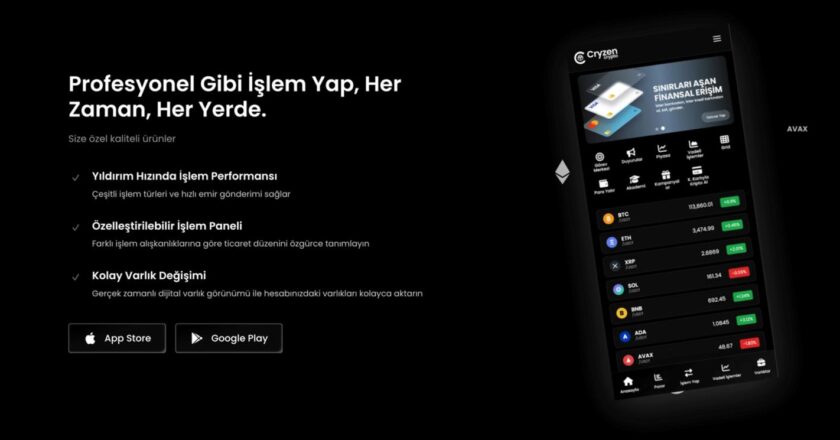 Cryzen kripto ile kullanıcı dostu yatırım ve işlem avantajları