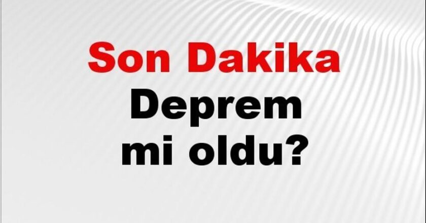 Deprem Alarmı! İstanbul, Ankara ve İzmir’de Son Gelişmeler 4 Aralık 2025